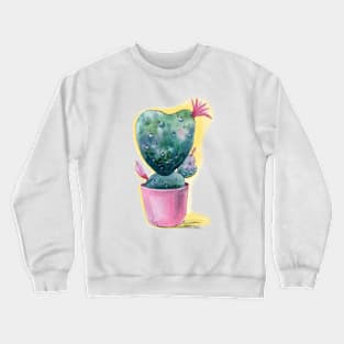 Cute cactus heart blooming Crewneck Sweatshirt